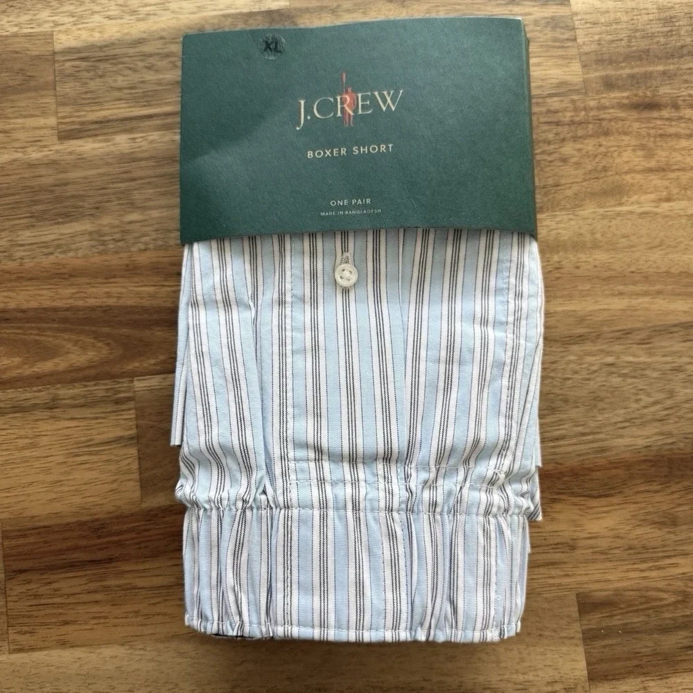 NWT Lot of 2 J Crew Boxer Short Mens Sz XL Underwear Beaver / Striped Cotton